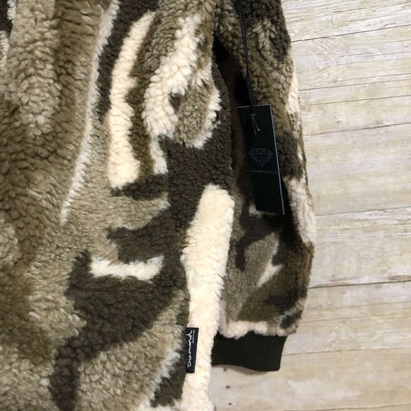 diamond supply co camo fleece crewneck sweatshirt - Picture 4 of 6